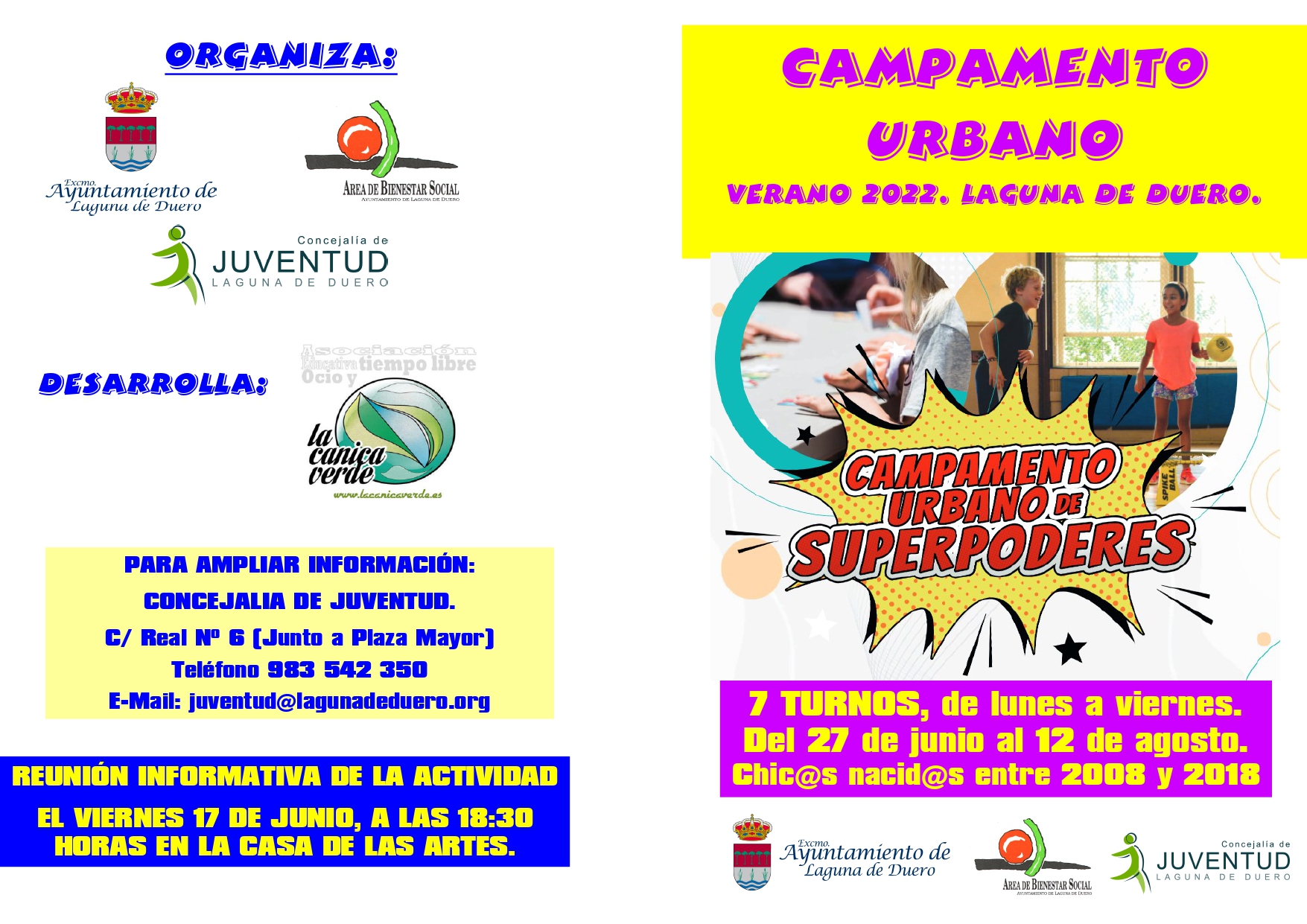 Listados tras el sorteo del Campamento Urbano