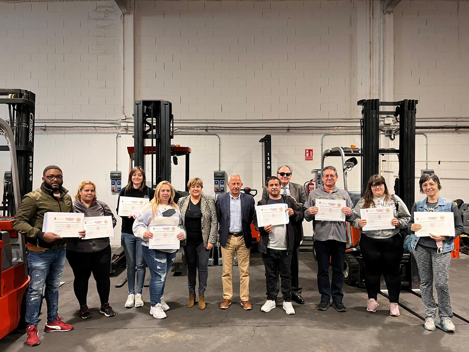 Finalización del curso de carretilleros y transpaletaeléctrica