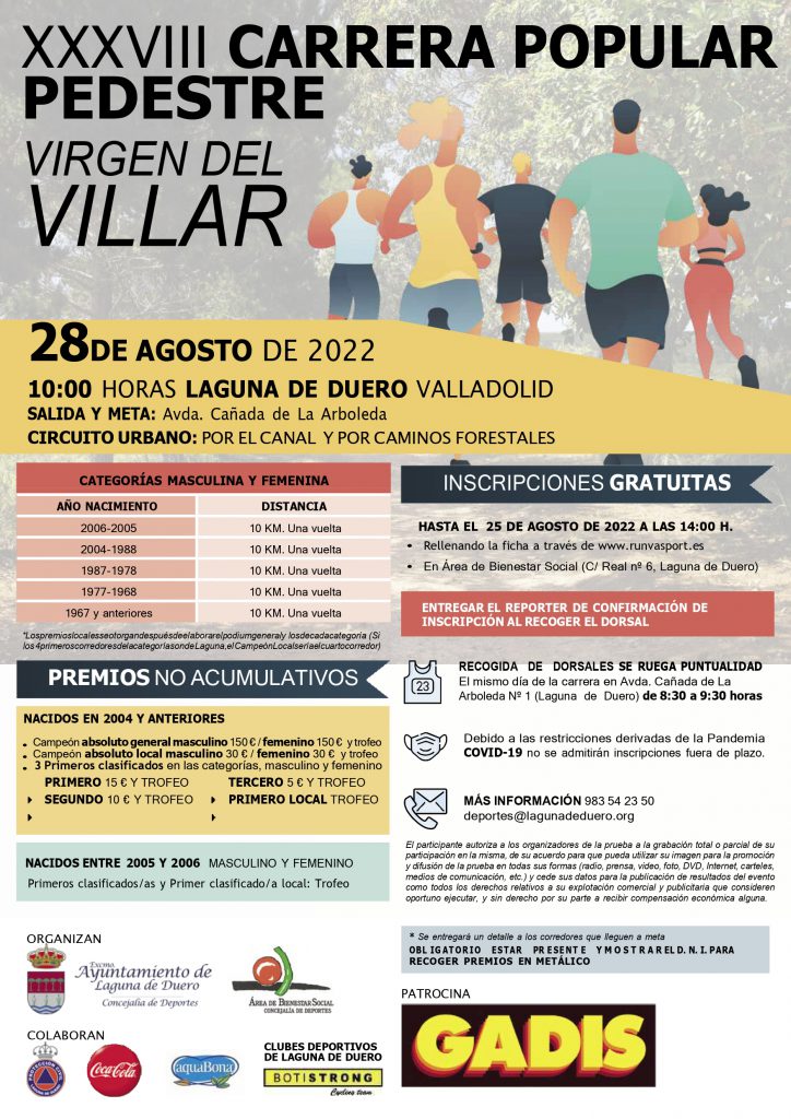XXXVIII Carrera Popular Pedestre Virgen del Villar 2022