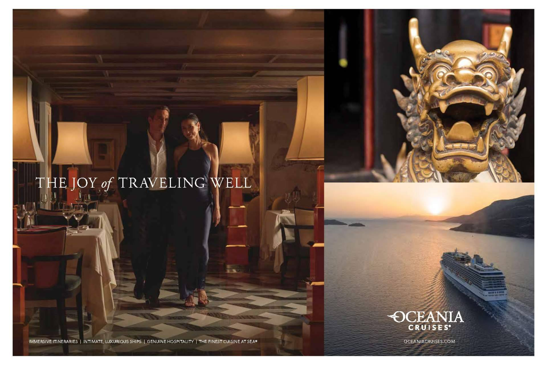 Oceania Cruises lanza “The Joy of Traveling Well”, su nueva campaña de marca.
