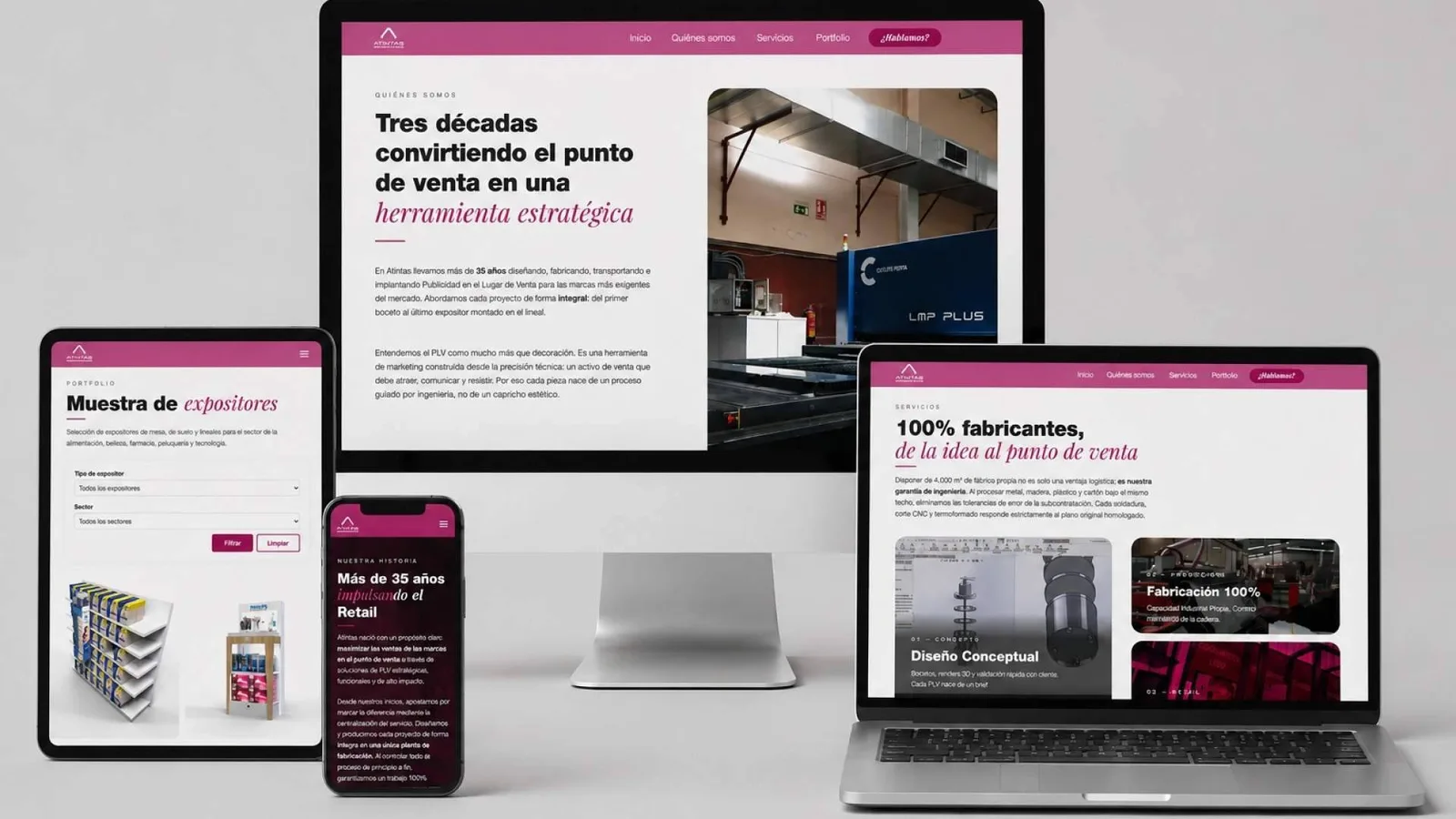 ATINTAS estrena una nueva web que reúne más de 35 años de proyectos de PLV en un portfolio único para marcas y agencias